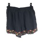 Bloomchic Floral Embroidered Pocket Elastic Waist Shorts Black 12 Photo 2