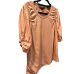 Veronica Beard Size Large Pink Ruched 3/4 Sleeve Top Casual Pima Cotton Women's Photo 4