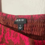 Torrid Womens 1 Smocked Maxi Dress Red Leaf Pattern Babydoll Empire Flowy Photo 7