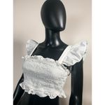 Altar'd State  white crop top with bow tie in the back!Never worn!Size S100%Cotton Photo 1