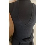 Good American Black Rib Knit Tie Waist MIDI Dress. Size 3=10/12 Lg, B70 $50 Photo 3