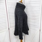 Free People Dylan Tweedy Cowl Neck Wool Blend Sweater Black XS Boho Grunge Photo 3