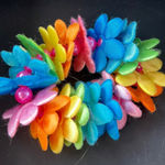 Satin Flowered Beaded Scrunchie Pink Photo 0