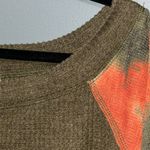 FSL Apparel size medium long sleeve boat neck olive and rust pullover sweater Green Photo 4