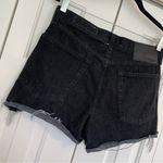 Rag and Bone Maya High Rise Black Denim Shorts Button Fly Sz 29 Distressed Raw Hem Photo 6