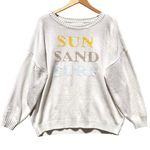 Saltwater Luxe Women’s Cream Sun Sand Surf Novelty Pull Over Sweater Photo 1