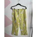Michael Kors  Yellow Floral Capris Pants Boho Bohemian‎ Preppy Minimalist Sz 8 Photo 1