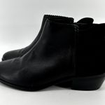 Jack Rogers Bailee Scalloped Trim Ankle Boots Heeled Pointed Leather Black 9M Photo 3