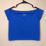Urban Outfitters Out From Under Women’s Cropped Blue V-Neck Short Sleeve Shirt Sz M / L Photo 0