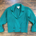 vintage • Jack Winter cropped teal wool sweater cardigan double breasted chunky Green Size M Photo 0