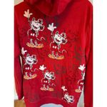 Disney  Mickey Mouse Hoodie Zip Up Red Graphic‎ Print Adult Size Large Photo 1