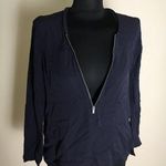 The Kooples  Navy Blue Silk Blouse Photo 0