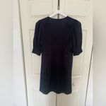 Quince  Women's Washable Stretch Silk Puff Sleeve Navy Blue Mini Dress Size XS Photo 8