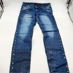 Zana Di Zana-di Wormen's Skinny Dark Wash Jeans w/Studs Down the Outer Thigh-Jr. Size 9 Photo 9