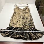 Black Halo  Garland Gun Metal Velvet V-neck Flounce Hem Midi Dress Womens Size 12 Photo 9