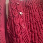 Talbots Cherry Red Knit heavyweight cardigan Sweater petite small Photo 1