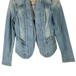 Carol Anderson Denim Jacket Womens S Light Wash Open Front Stretch Y2K Western Blue Photo 3