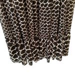 White House | Black Market WHBM Chiffon Giraffe Animal Print Smocked Strapless Midi Dress Sz 12 Ruffle Hem Photo 2