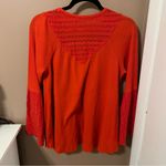 Free People  Red Parisian Nights Flowy Long Sleeve Top Photo 3