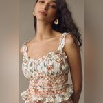 Anthropologie  Sleeveless Smocked-Waist Ruffled Midi Dress small cottagecore Photo 1