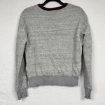 Sandro  Paris Grey Red Lace Crew Neck Sweatshirt Womens S Preppy Casual Pullover Photo 9