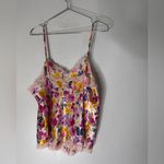 Delicates ‎ Size Large Colorful Floral Satin Camisole Photo 1