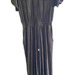 Steve Madden  Women's Black Short Sleeve Button Front Jumpsuit Size Small Photo 0