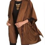 Chico's Chico’s Brown Faux-Suede Crochet Ruana Wrap Photo 10