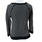 Philosophy  Black and White Diamond Print Knit 3/4 Sleeve Women's Sweater Size S Photo 2
