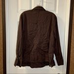 carole little  Brown Textured Long Sleeve Button Up Blouse 2X Photo 7