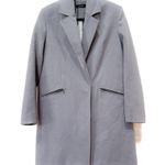 Boohoo Zip Pocket Tailored Coat Light Gray, Zip Pockets, Stadium Length Photo 2