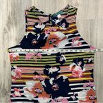 Pim + Larkin Anthropologie  Navy Floral Sleeveless Blouse Lightweight Top Size M Photo 2