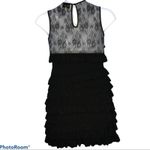 1st Sight Little Black Dress Lace Bodice Tiered Ruffle Skirt Size L Size L Photo 2