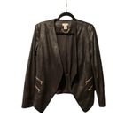 Cache  open front cardigan jacket duster Faux Suede Soft Motto Black Zipper 6 Photo 1