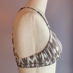 Athleta taupe and white tribal Ikat print molded cups bikini top crisscross Photo 5