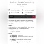 Lululemon  Back To Balance Long Sleeve Sweater Iced Iris Cashmere Cashlu Size 6 Photo 4