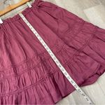 Theory Linen Skirt tiered ruffle knee length womens Purple (large) boho peasant Photo 6