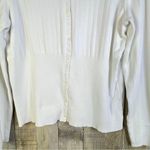 Rafaella Size Large Button Front Long Sleeve V-Neck White Lightweight Cardigan Photo 2