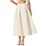 ASTR  Cream Full Flared Poplin Midi Skirt A Line Flowy Size Small Boho Photo 3