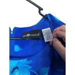 Sag Harbor Blue Floral Pattern Short Sleeve Maxi Dress 90s Vintage Womens Large Photo 4