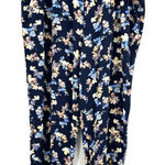 Jessica Simpson  Size XL Pants‎ Navy Blue Floral Tapered Pockets Elastic Waist Photo 0