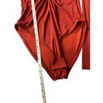 Topshop  Women's Dark Orange Long Sleeve Onepiece Bodysuit Photo 5