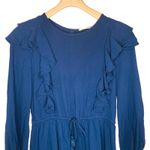 Ellison  | Navy Ruffle Long Sleeve Mini Dress Size M | EUC Photo 3