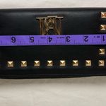 Badgley Mischka Black Faux Leather with Gold Studs Zipper Wallet Photo 7