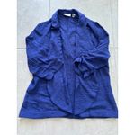 Chico's ‎ Blazer Womens 2 Large Blue Lightweight Coastal Beachy Minimalist Career Photo 4