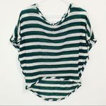 Kirra  Green & White Stripe Mesh Blouse! Photo 2