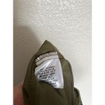 Milly  Gathered Waist Satin Ankle Pants Medium Olive Green Photo 2