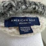 American Eagle Blush Light Blue Gray Striped Chunky Knit Oversized Sweater Sz XS Photo 3