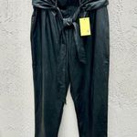 Commando vegan leather pleated ankle pants black size large women L Photo 1