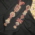 Venus  Black Lace Up Embroidered Goth Fairy Gothcore Boho Top Long Sleeve Large Photo 2